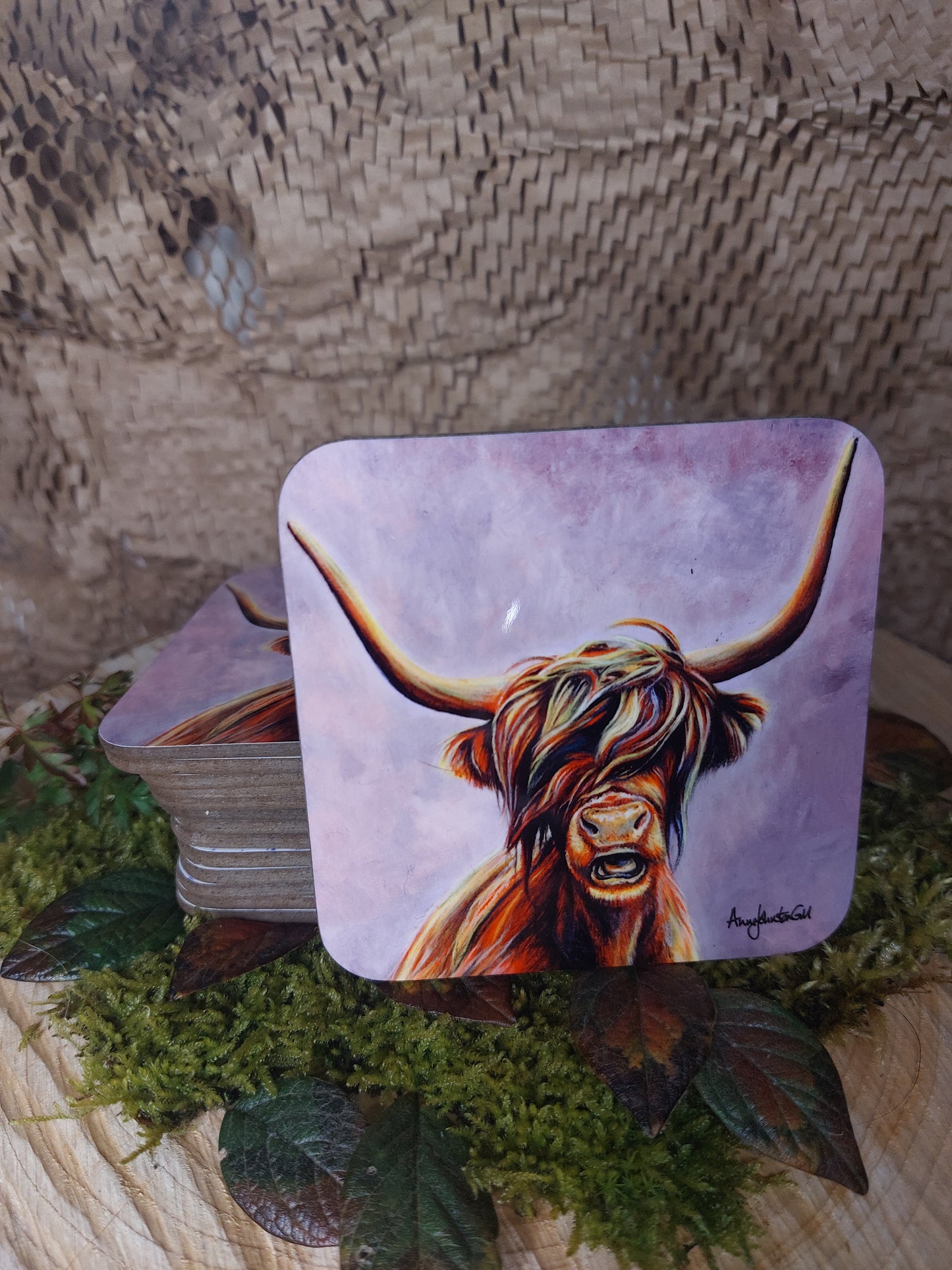 Pink Cow Coaster