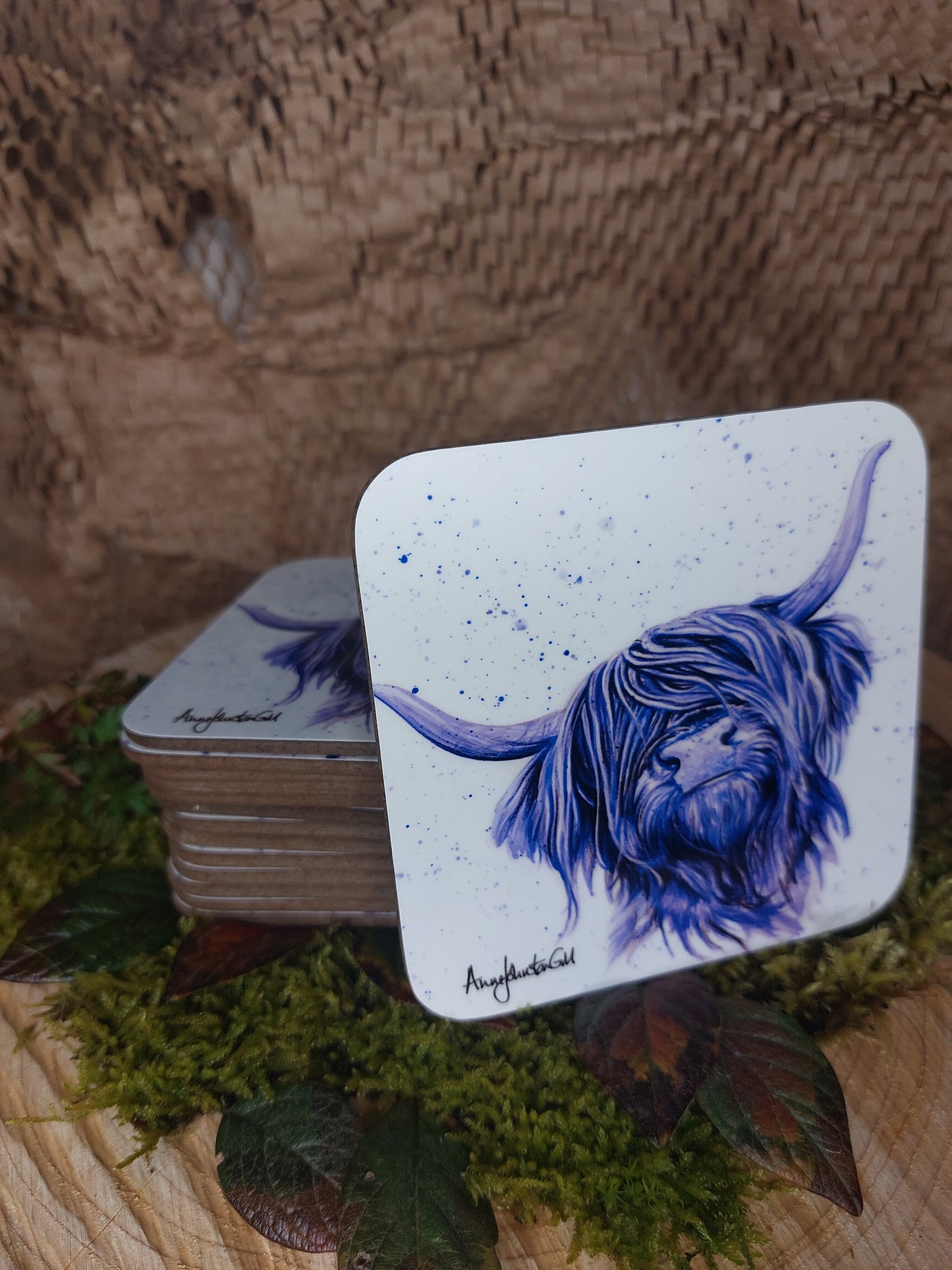 Purple Head Cow Coaster