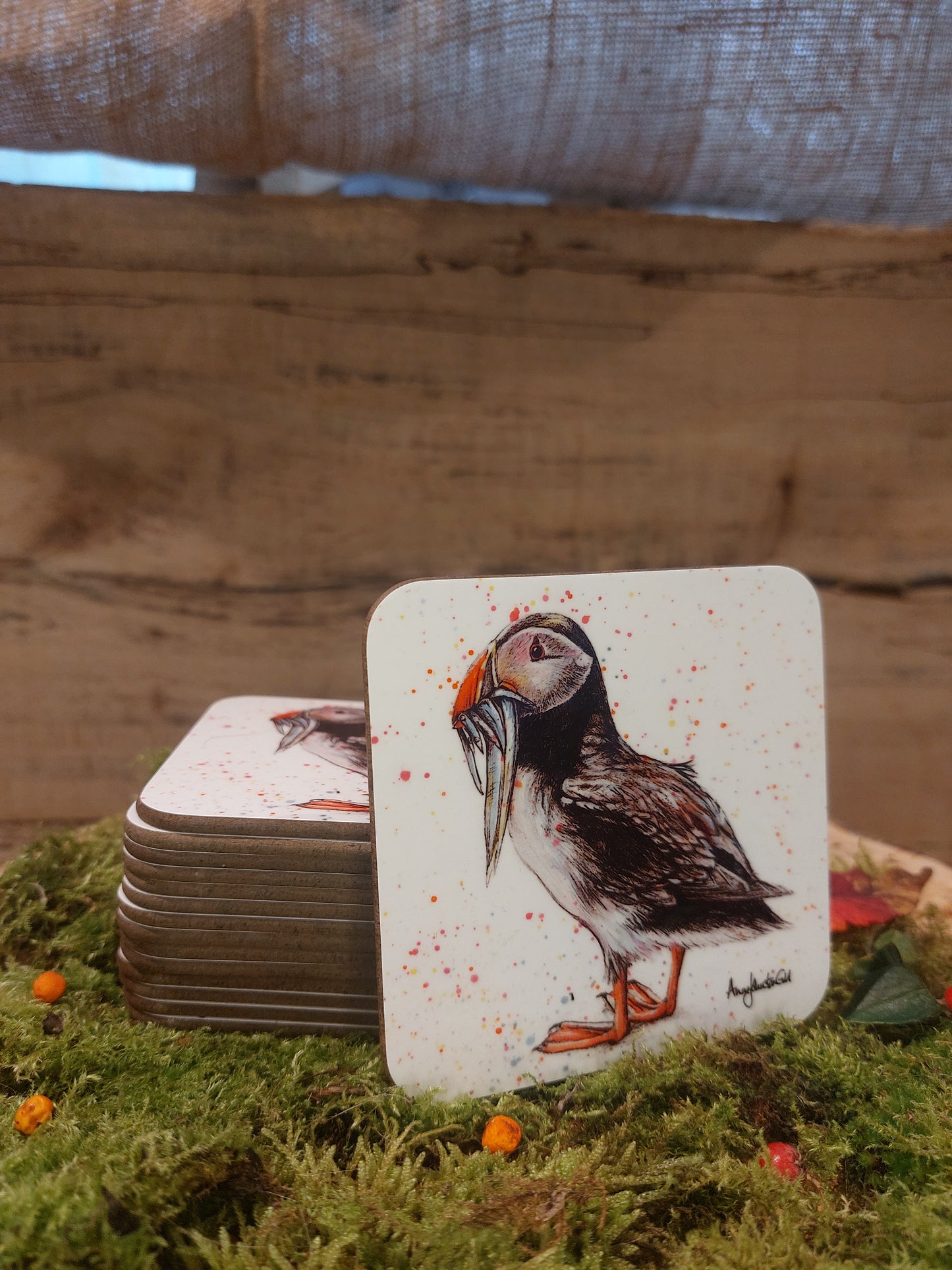 Fishing Puffin Coaster