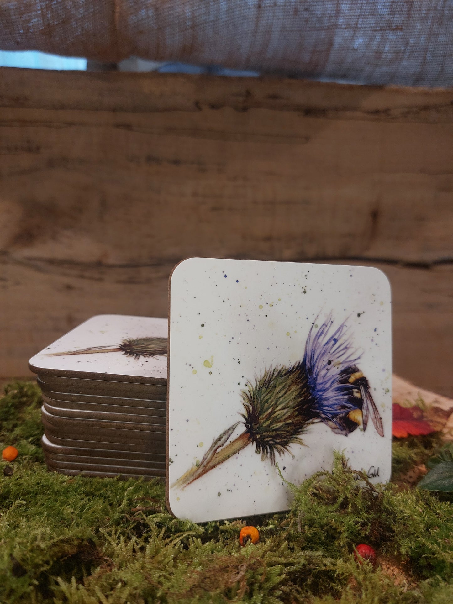 Bee and Thistle Coaster