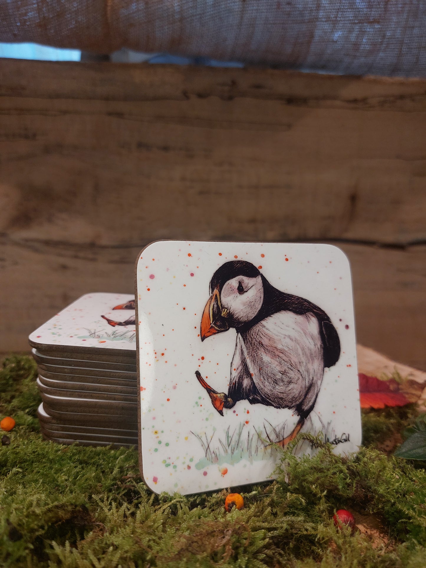 Huffin' and a Puffin Coaster