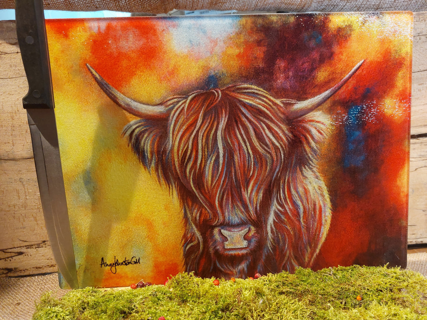 Multicolour Sky Cow Cutting Board