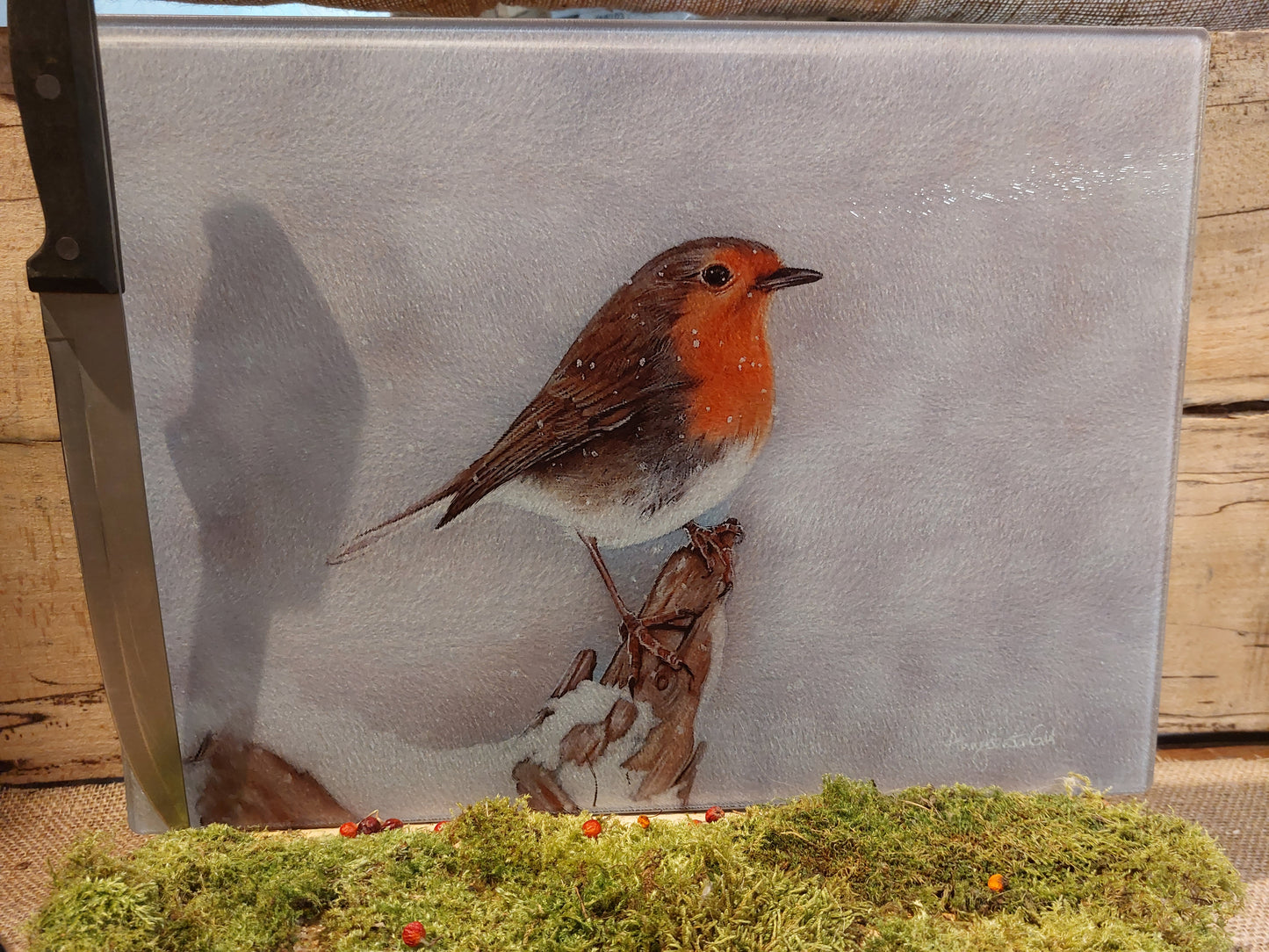 Snow Robin Cutting Board