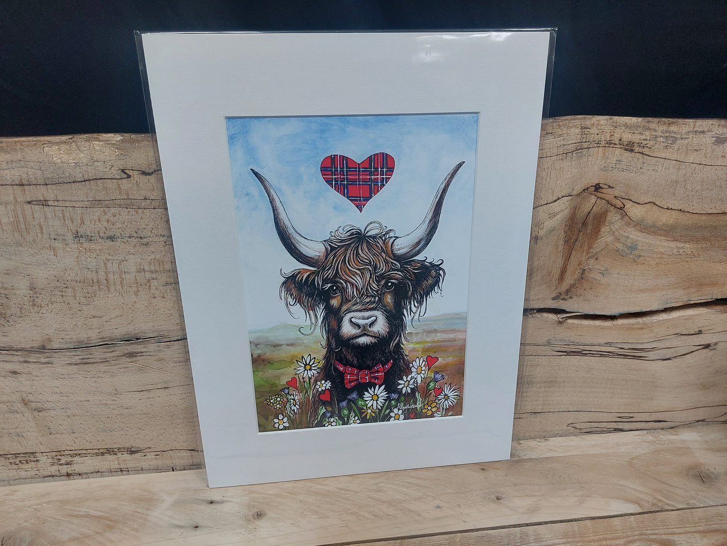 Tartan Heart Cow Print