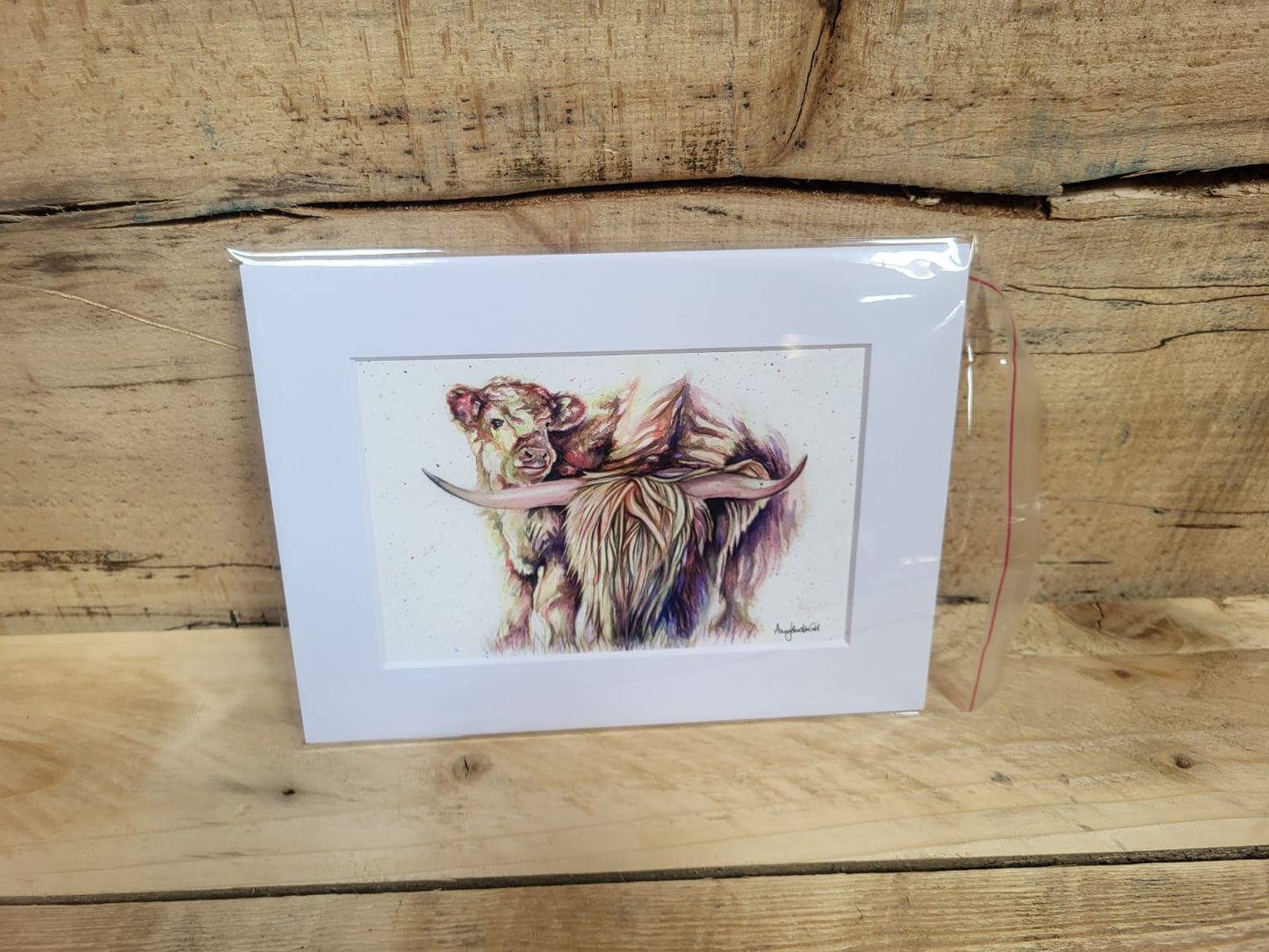 Mother and calf yellow cow print