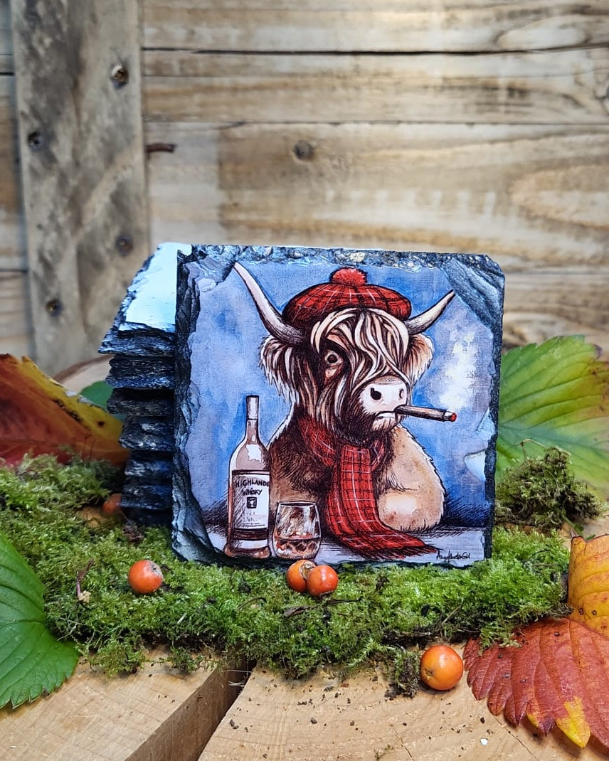 Night in the pub slate coaster