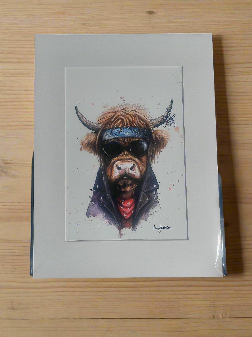 Biker Cow Print