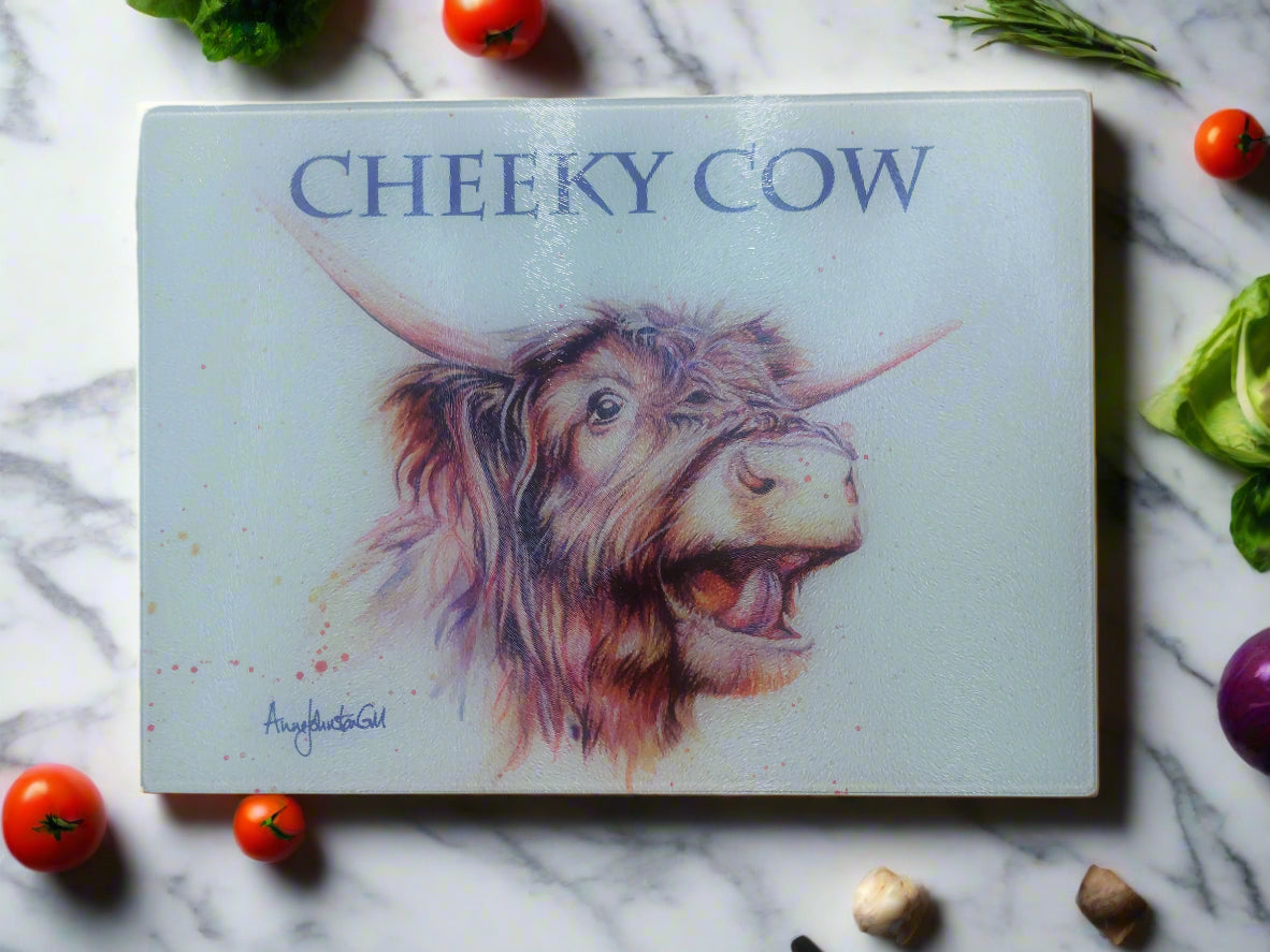 Cheeky cow Glass Cutting Board