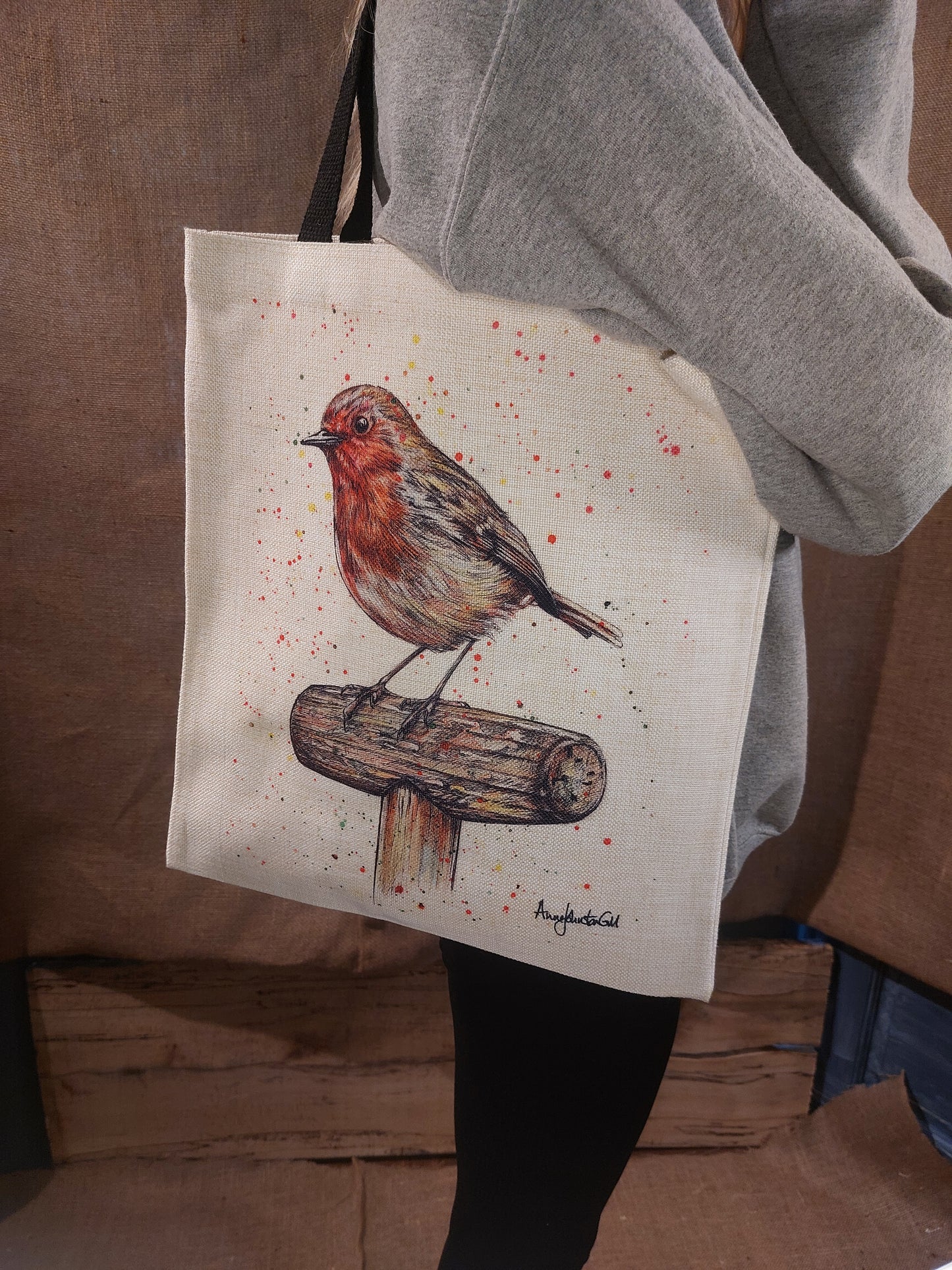 Robin On Spade Tote Bag