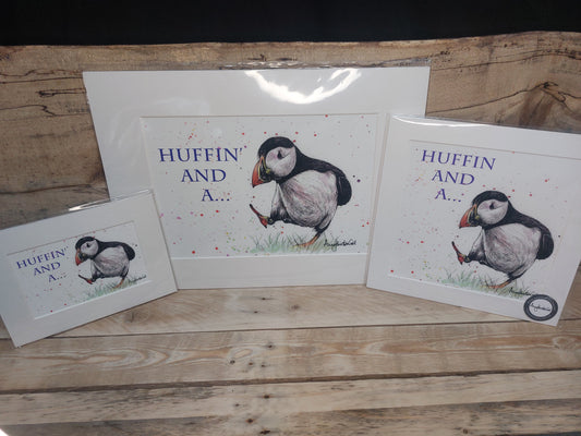 Huffin' and a Puffin Print