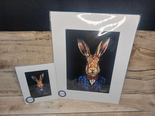 Hare in Suit Print