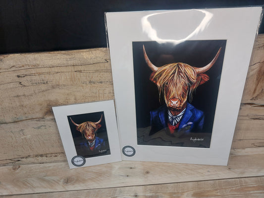 Highland Cow in Suit Print