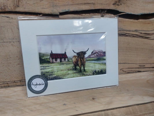 Cow and Cottage Print