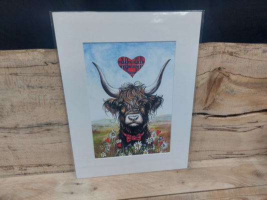 Tartan Heart Cow Print