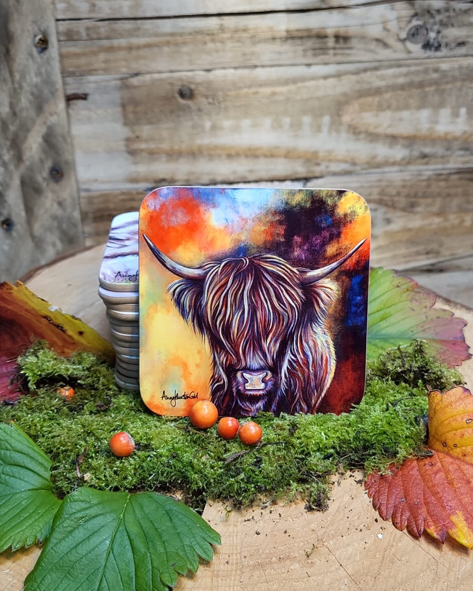 Multicolor Sky Cow coaster